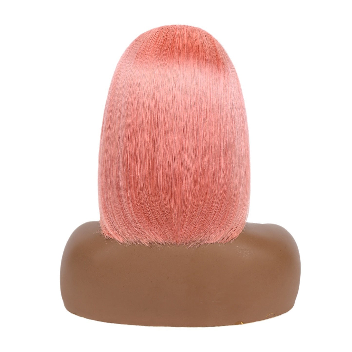 European and American real human hair Bob wigs pink 13x4 lace front
