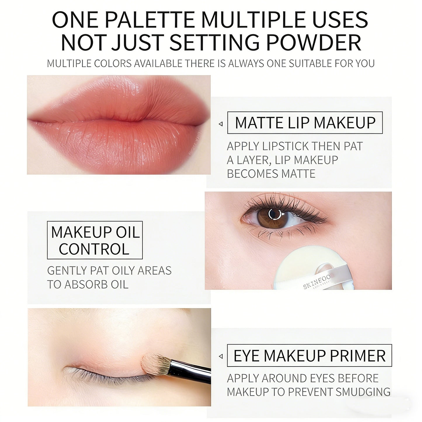 Set up powder matte matte surface is light and thin, natural, not easy to take off makeup, durable oil control, concealer, waterproof, sweat proof, dry and wet dual-use