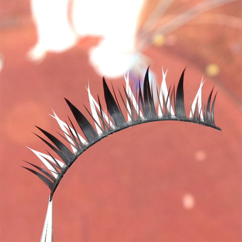 Black and white interlaced manga wet eyelash makeup anime cosplay demon stage makeup can support double eyelid eyelashes