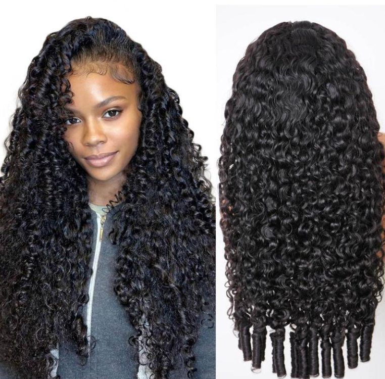 Women's natural color straight wig, Burmese curly frontal lace wig, curly hairpiece 13*4
