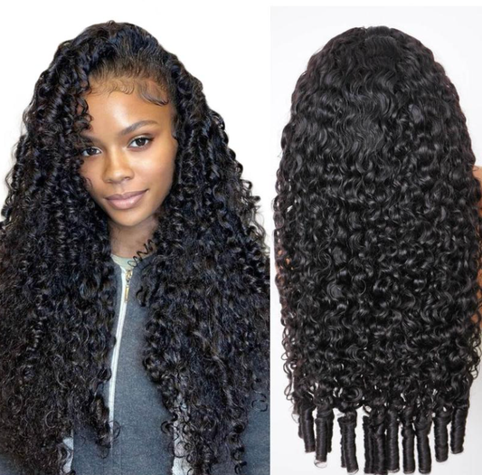 Women's natural color straight wig, Burmese curly frontal lace wig, curly hairpiece 13*4