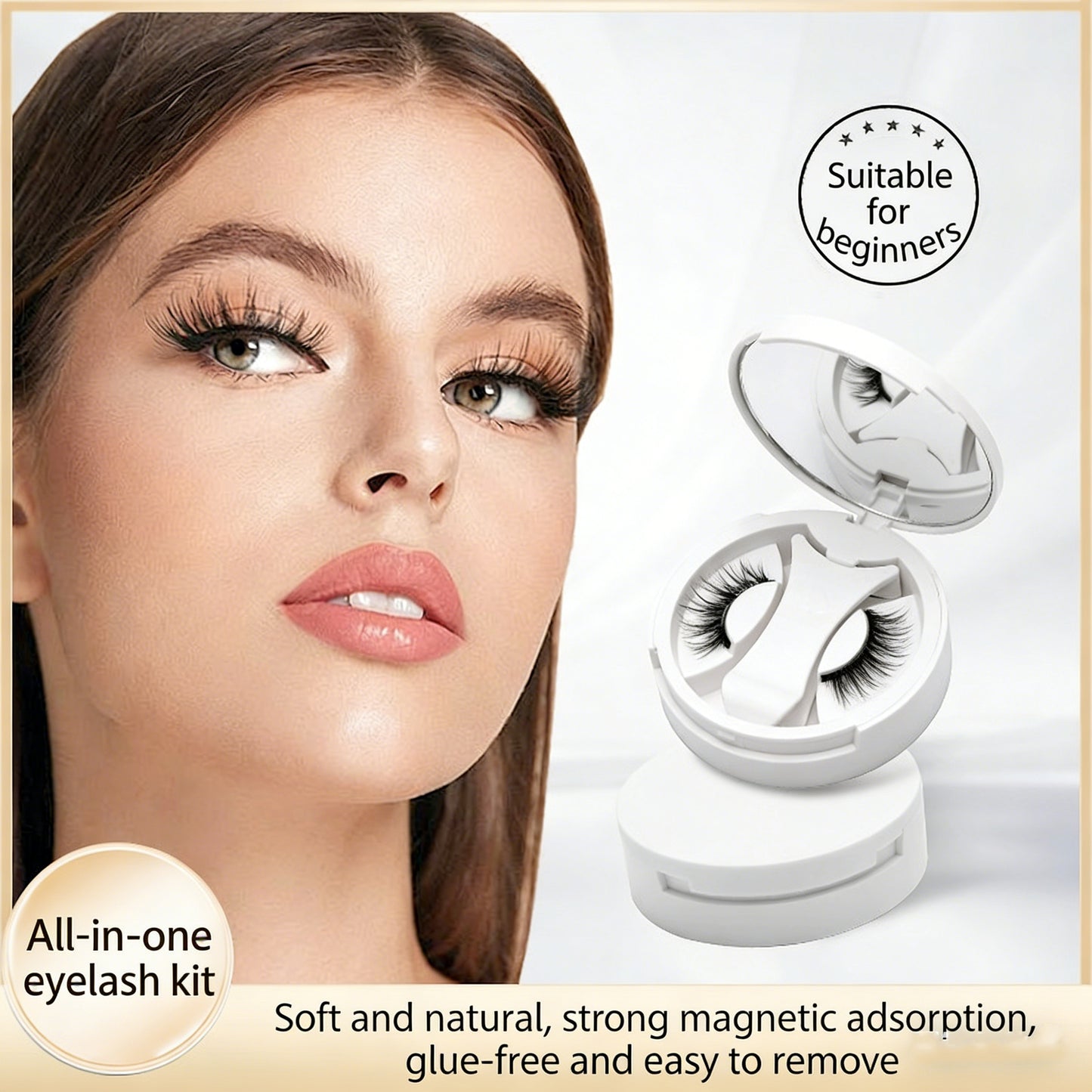 Magnetic suction false eyelash all-in-one box new camellia eyelashes European and American thick Japanese and Korean natural eyelashes