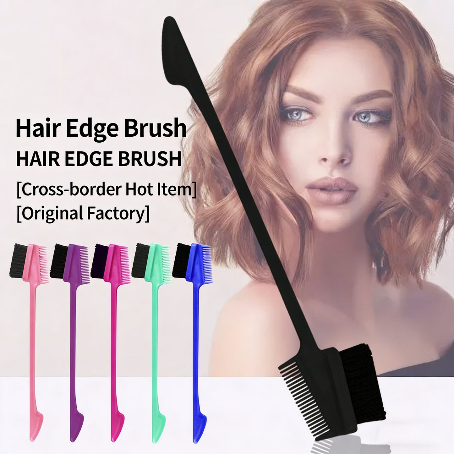 Multi use eyebrow brush, broken hair brush, double ended hairline comb, hair dye brush, hair styling tool, portable (set of three)