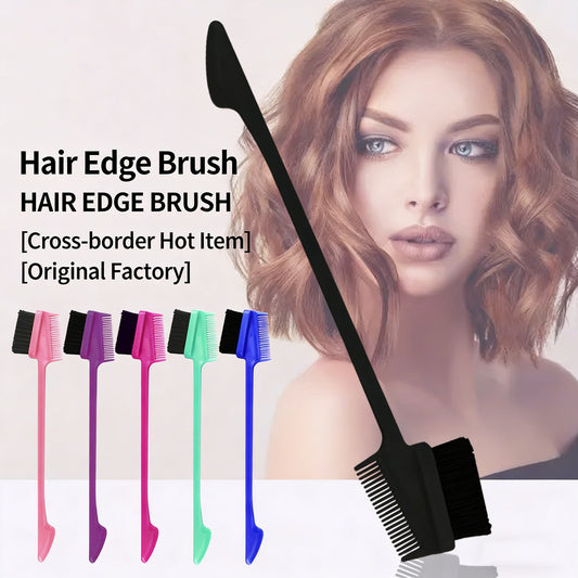 Multi use eyebrow brush, broken hair brush, double ended hairline comb, hair dye brush, hair styling tool, portable (set of three)