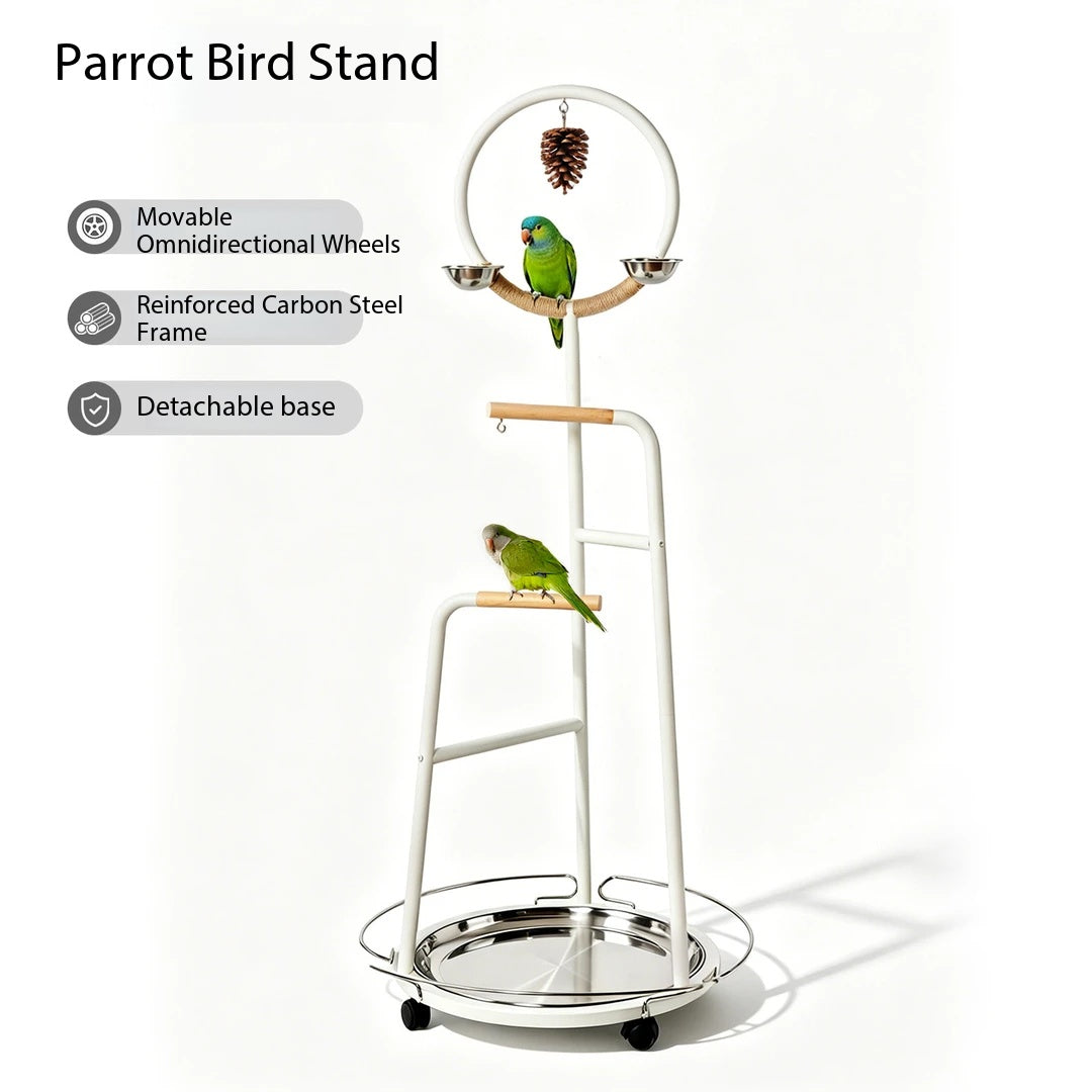 Movable Parrot Bird Stand, Freely Move Your Parrot Play Area Anywhere