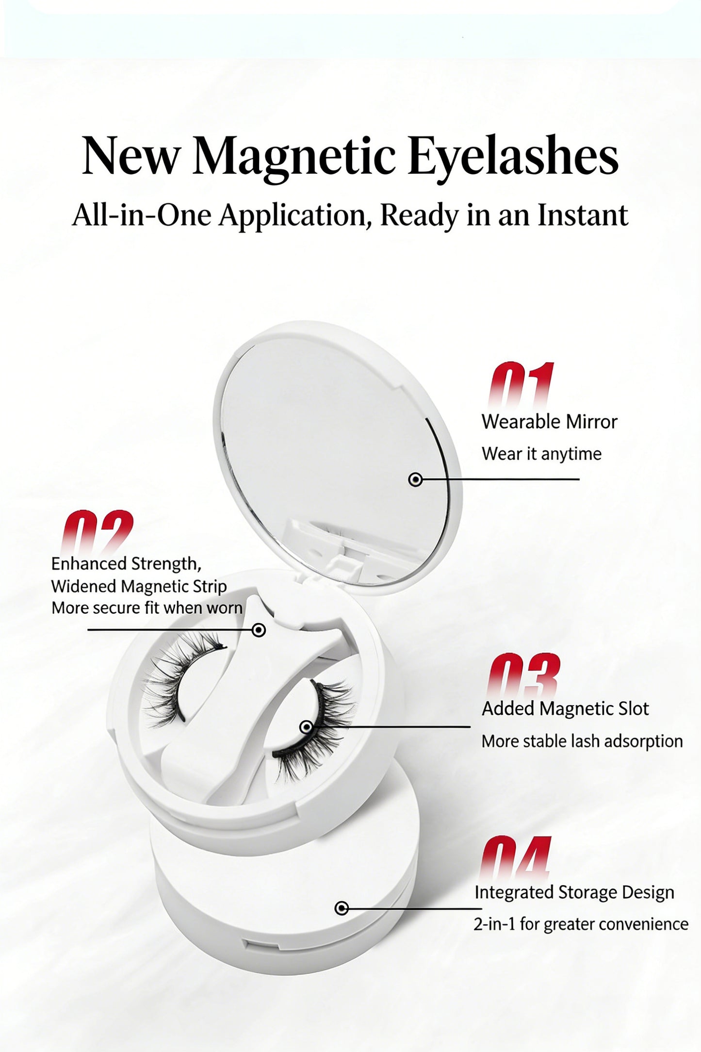 Magnetic suction false eyelash all-in-one box new camellia eyelashes European and American thick Japanese and Korean natural eyelashes