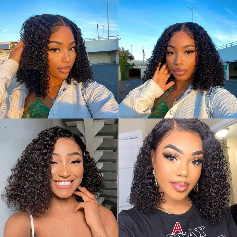 13X4HD Lace Frontal kinky Curly Bob Human Hair Wigs 10A