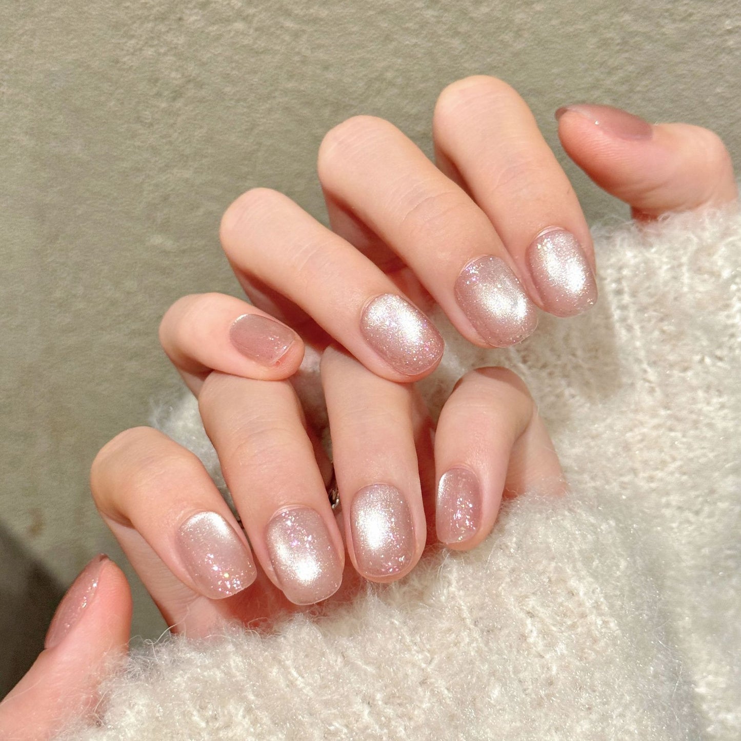 Orange Pink Gradient Bow Sweet Vitality Light Luxury Handmade Press On Nail Tips