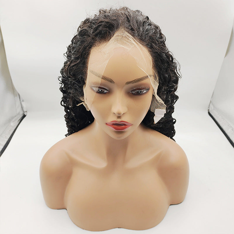 Women's natural color straight wig, Burmese curly frontal lace wig, curly hairpiece 13*4