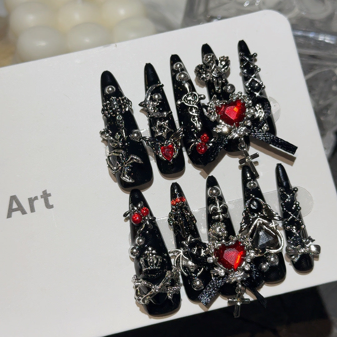 Mass-Produced Press-On Nails, Y2K Cool Girl Style, Removable & Reusable Nail Tips