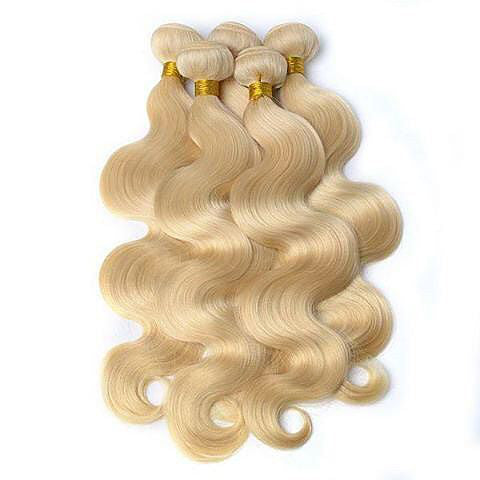 #613  Blonde Wavy Hair Curtain 13*4 Real Hair