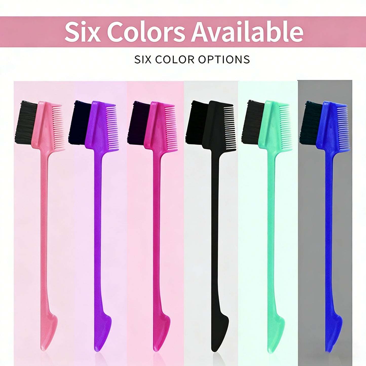 Multi use eyebrow brush, broken hair brush, double ended hairline comb, hair dye brush, hair styling tool, portable (set of three)