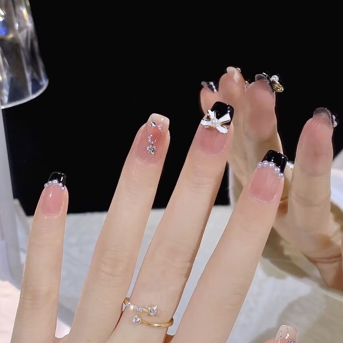 Phototherapy Wearable Nails, French Elegant Style, Wholesale Finished Products, Reusable Nail Patches, Ultra-Thin Luxury Short Style