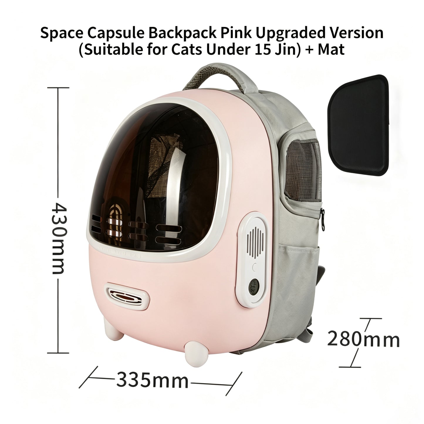 Space Capsule Pet Backpack With Storage Pockets,Convenient Travel Bag For Cats