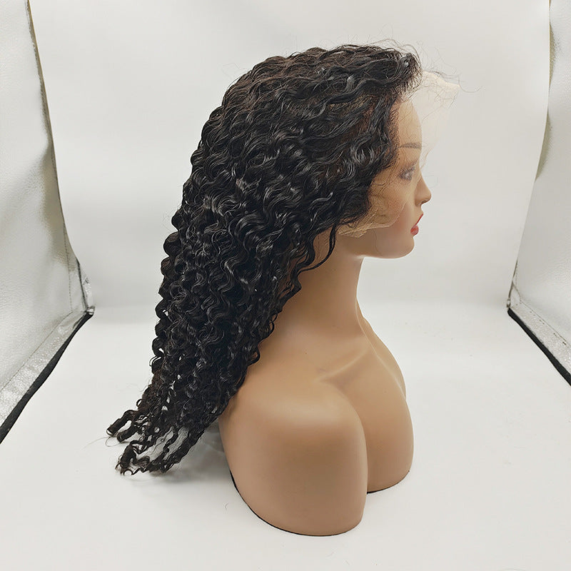 Women's natural color straight wig, Burmese curly frontal lace wig, curly hairpiece 13*4