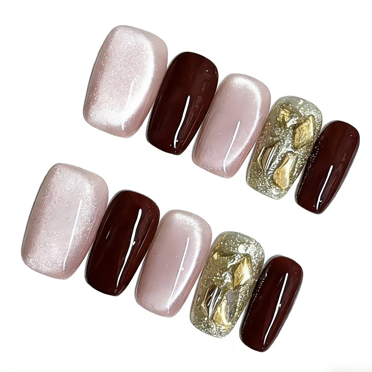 Handmade Wearable Nail Art New Year Style Goddess Arrival 2.0 Pure Desire Cat Eye Temperament Nail Patch Short Style