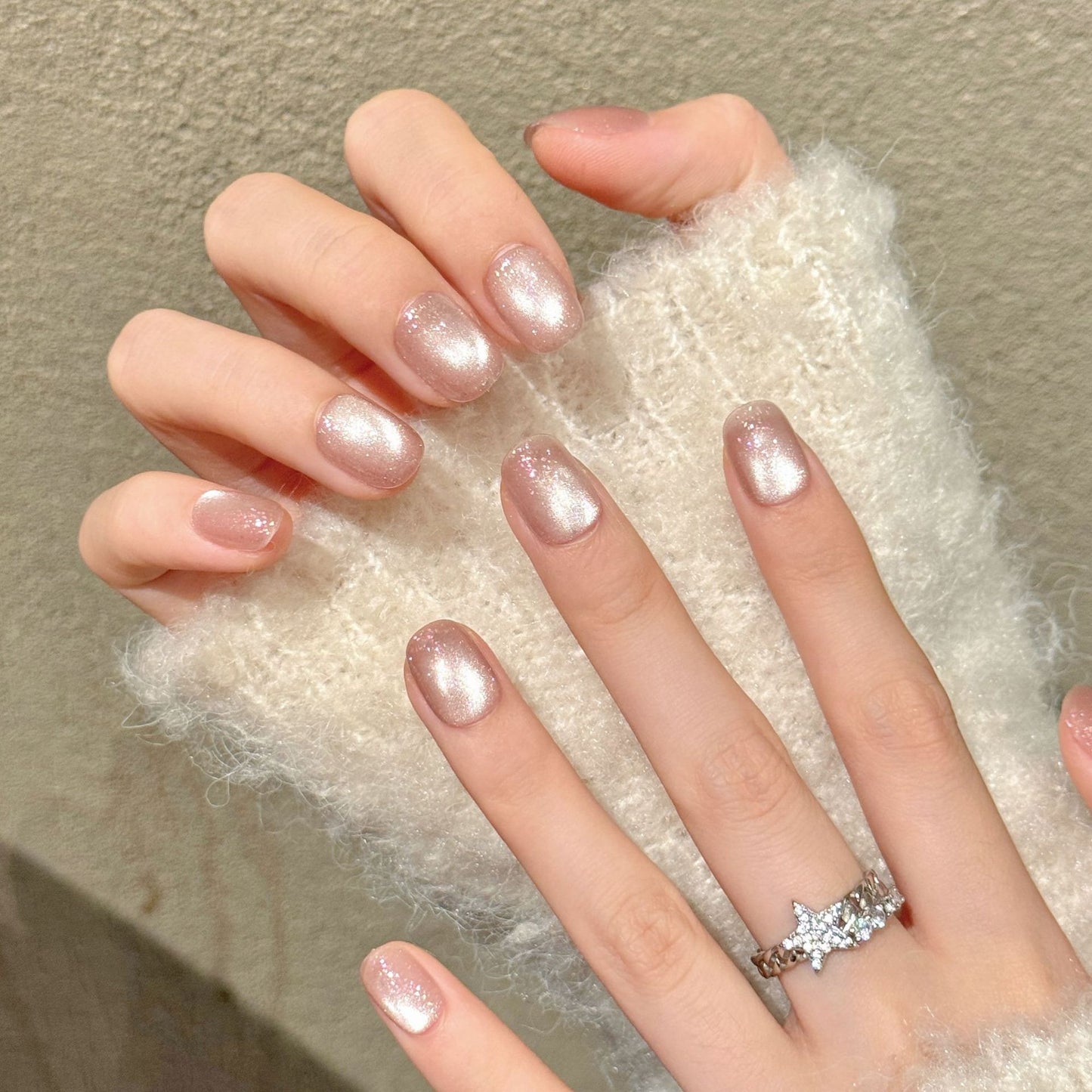 Orange Pink Gradient Bow Sweet Vitality Light Luxury Handmade Press On Nail Tips