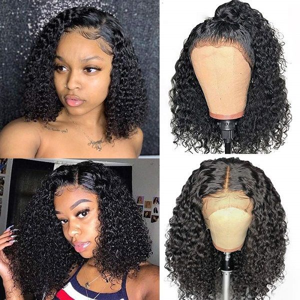 13X4HD Lace Frontal kinky Curly Bob Human Hair Wigs 10A