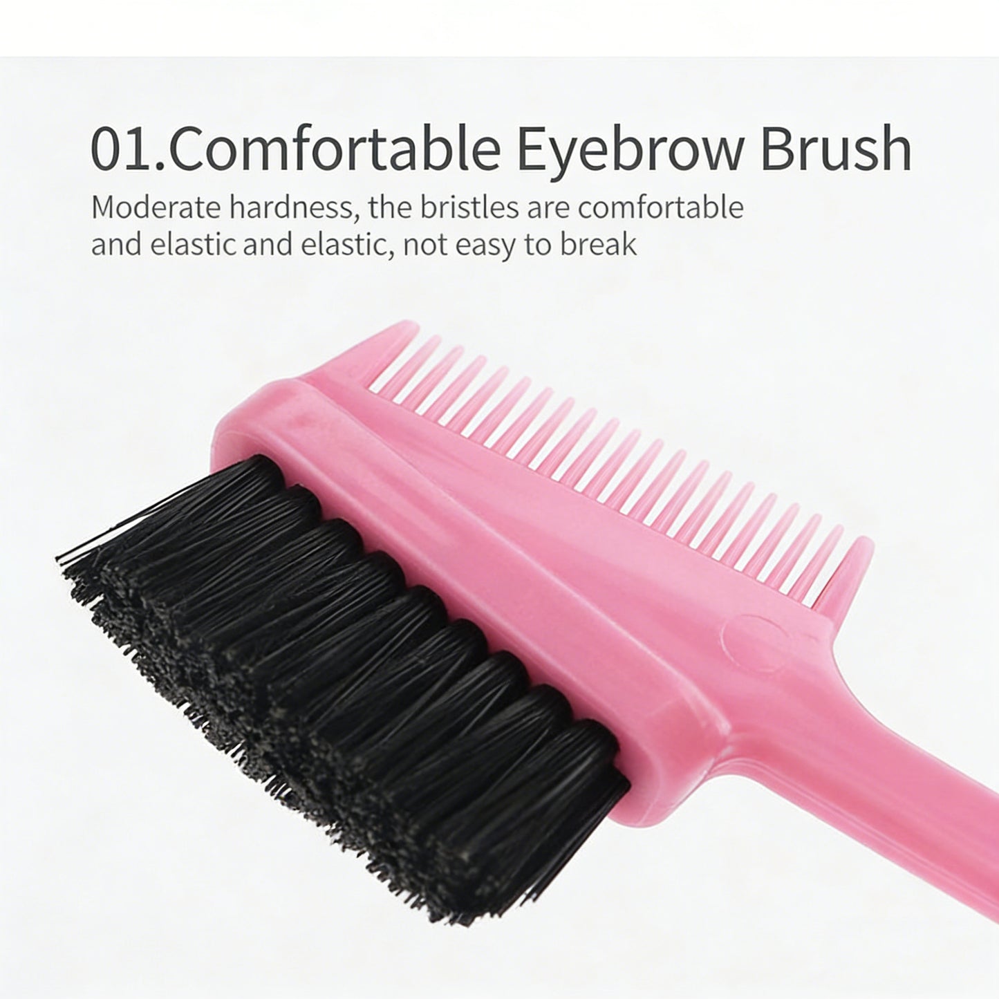 Multi use eyebrow brush, broken hair brush, double ended hairline comb, hair dye brush, hair styling tool, portable (set of three)