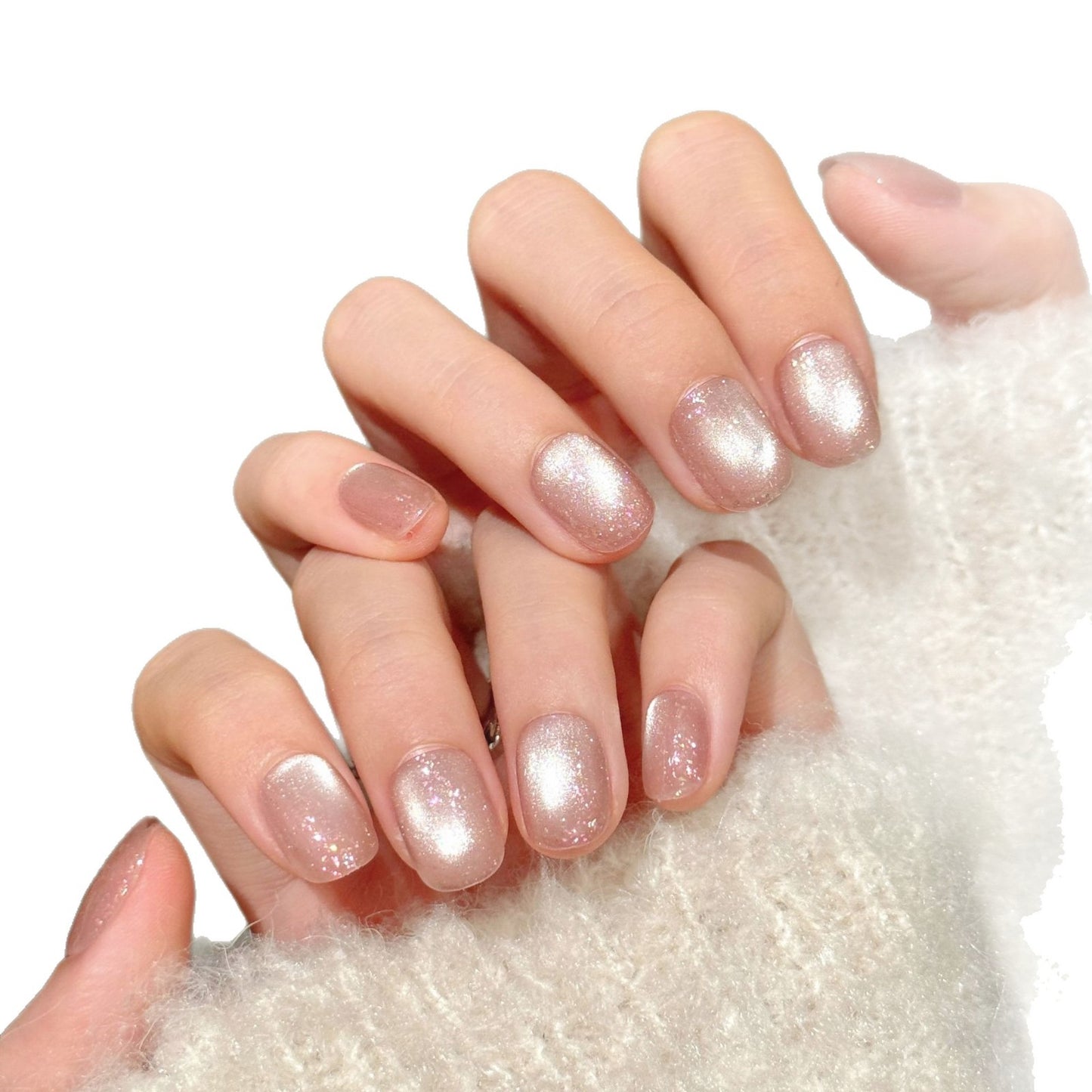 Orange Pink Gradient Bow Sweet Vitality Light Luxury Handmade Press On Nail Tips