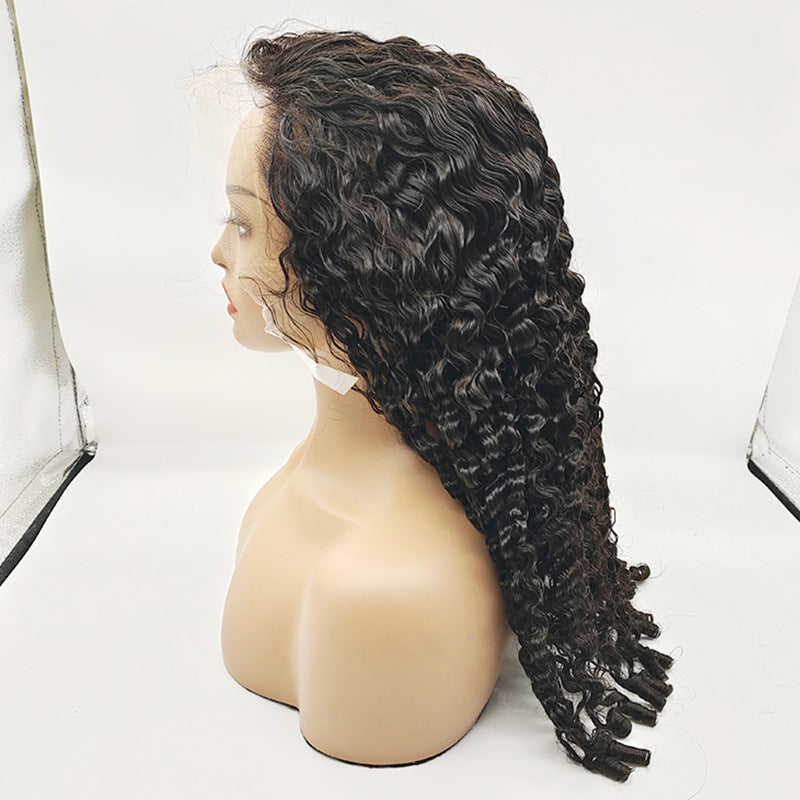 Women's natural color straight wig, Burmese curly frontal lace wig, curly hairpiece 13*4