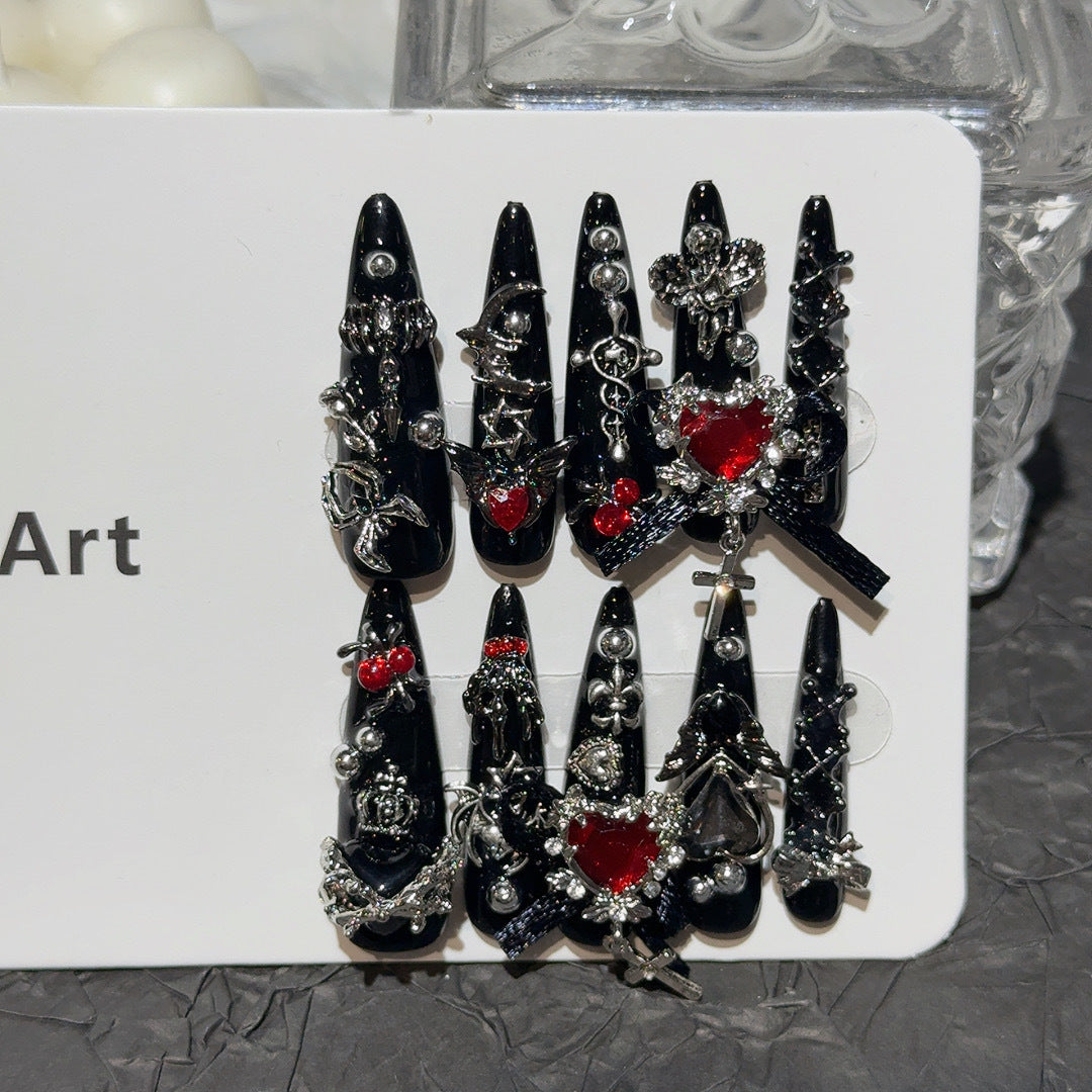 Mass-Produced Press-On Nails, Y2K Cool Girl Style, Removable & Reusable Nail Tips