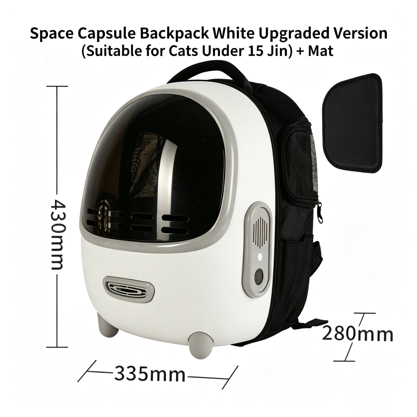 Space Capsule Pet Backpack With Storage Pockets,Convenient Travel Bag For Cats