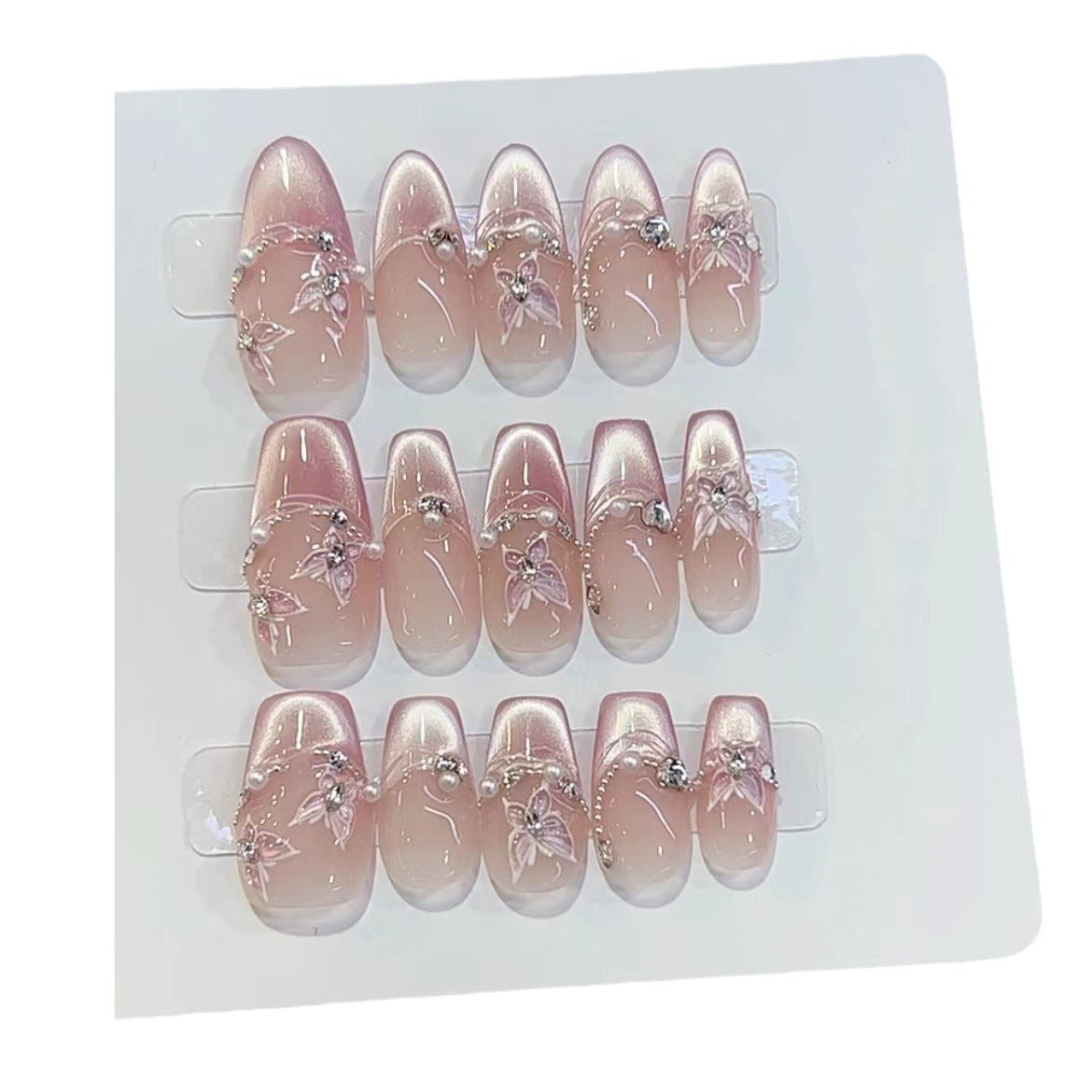 Handmade Phototherapy Wearable Nails - Angel's Kiss, Wholesale Finished Product, Reusable and Removable Patches