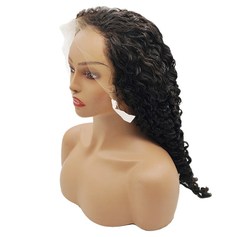 Women's natural color straight wig, Burmese curly frontal lace wig, curly hairpiece 13*4