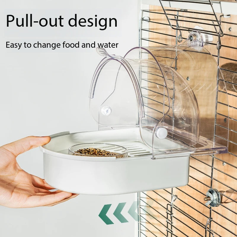 Dustproof Hanging Parrot Bathtub, Multi-functional Bird Cage Accessory