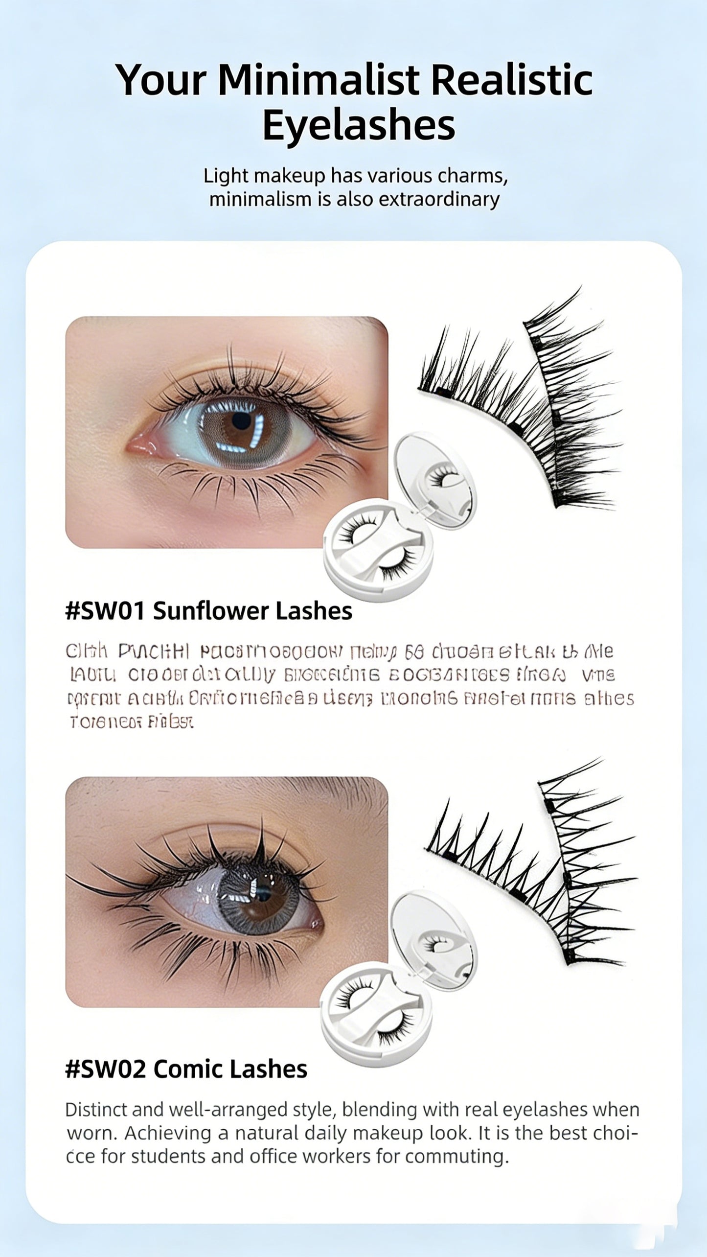 Magnetic suction false eyelash all-in-one box new camellia eyelashes European and American thick Japanese and Korean natural eyelashes