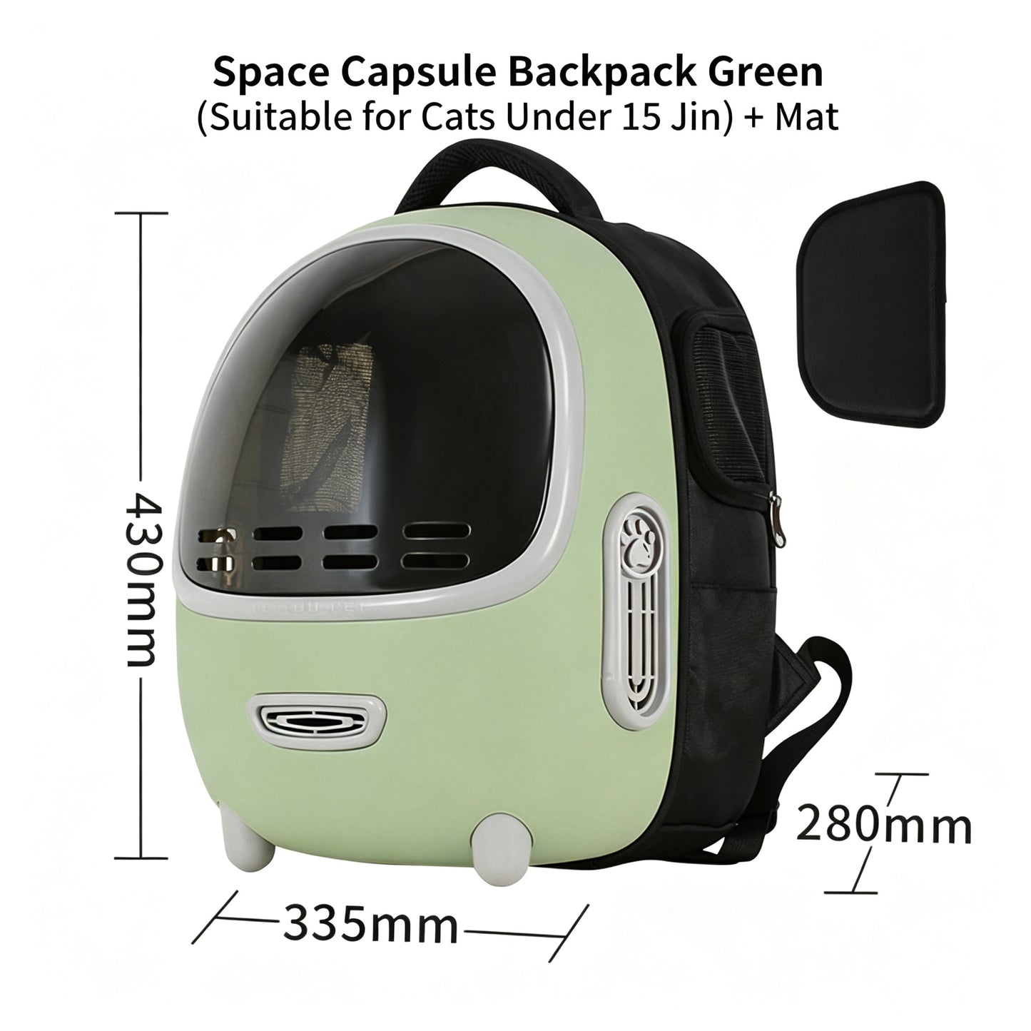 Space Capsule Pet Backpack With Storage Pockets,Convenient Travel Bag For Cats