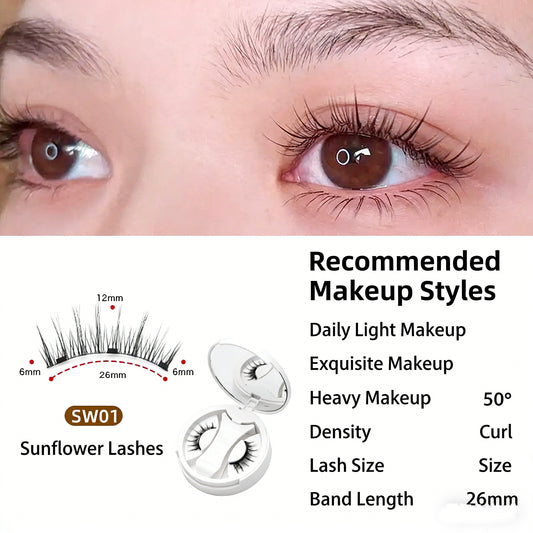 Magnetic suction false eyelash all-in-one box new camellia eyelashes European and American thick Japanese and Korean natural eyelashes
