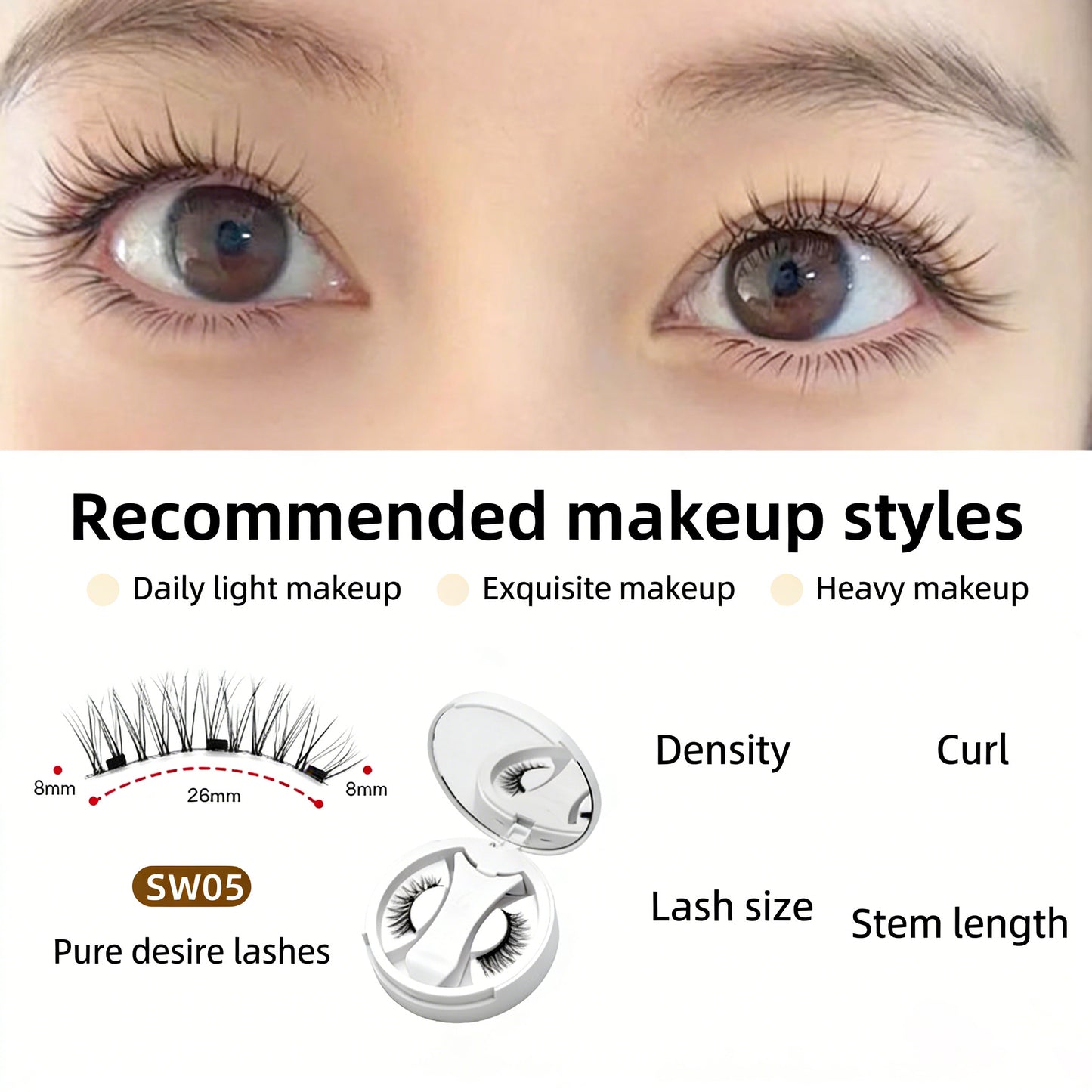 Magnetic suction false eyelash all-in-one box new camellia eyelashes European and American thick Japanese and Korean natural eyelashes