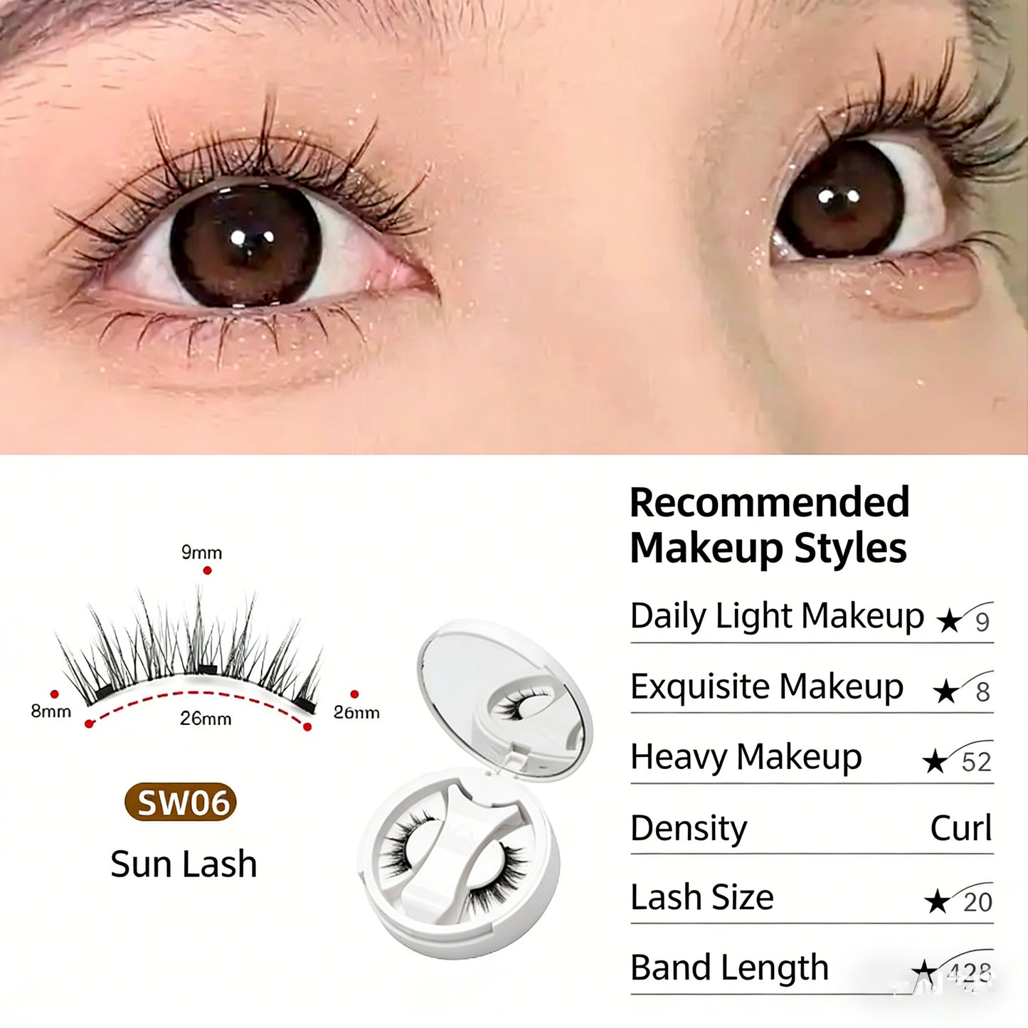 Magnetic suction false eyelash all-in-one box new camellia eyelashes European and American thick Japanese and Korean natural eyelashes