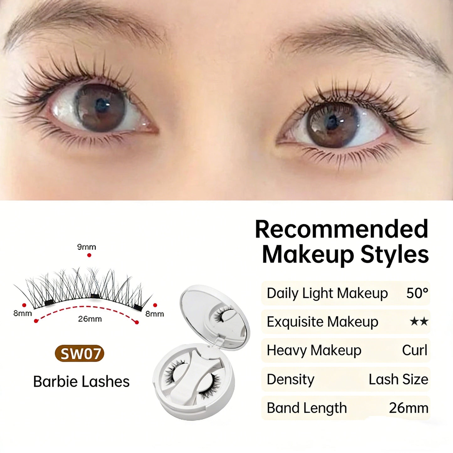 Magnetic suction false eyelash all-in-one box new camellia eyelashes European and American thick Japanese and Korean natural eyelashes