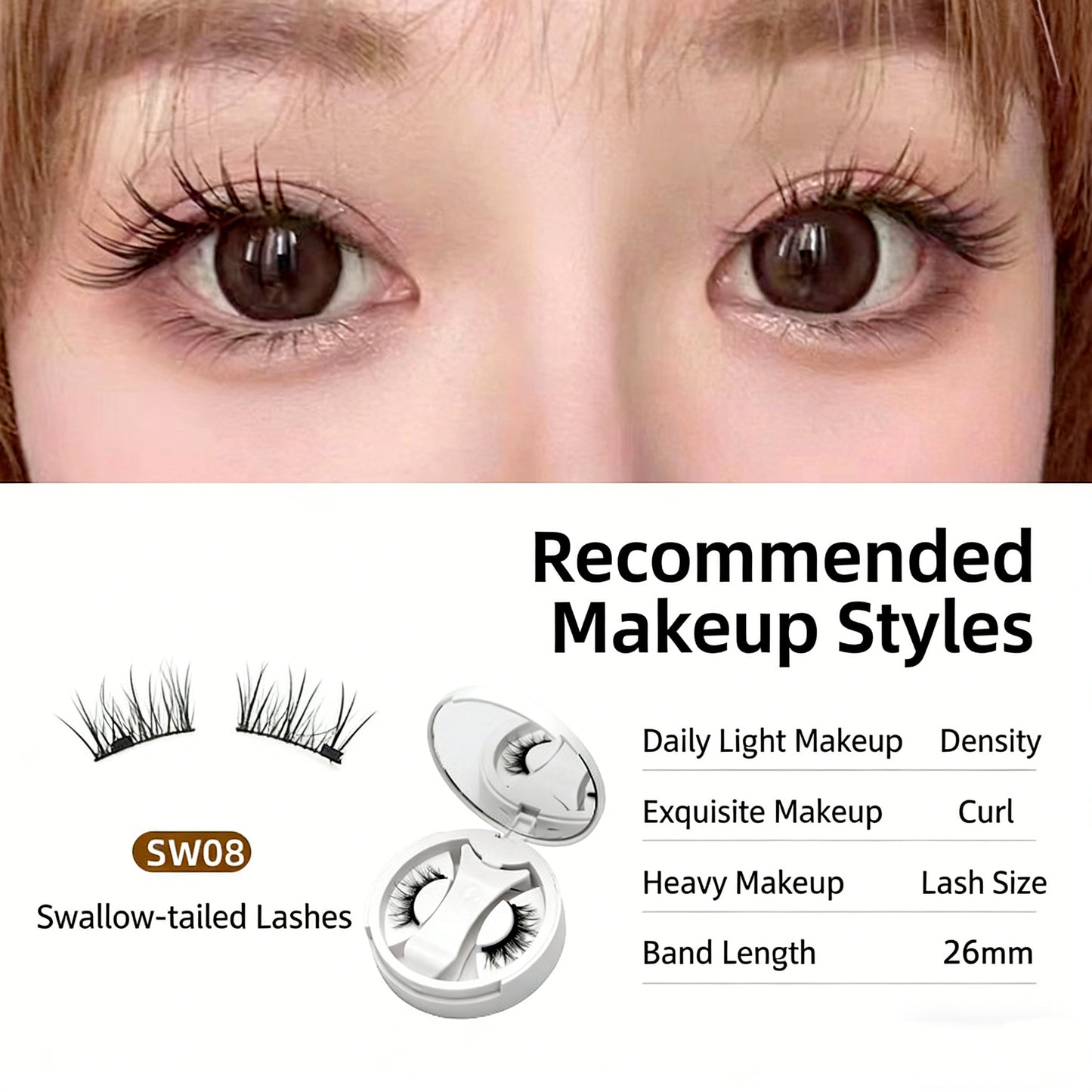 Magnetic suction false eyelash all-in-one box new camellia eyelashes European and American thick Japanese and Korean natural eyelashes