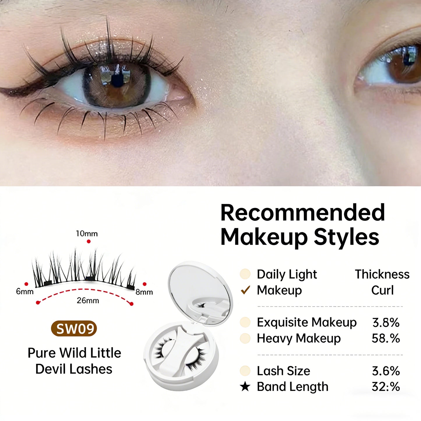 Magnetic suction false eyelash all-in-one box new camellia eyelashes European and American thick Japanese and Korean natural eyelashes